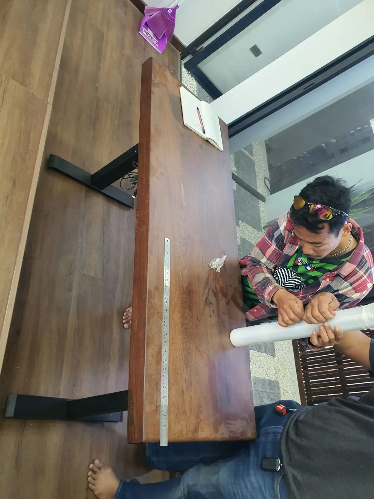 เตรียมแผ่นไม้ท็อปเคาน์เตอร์