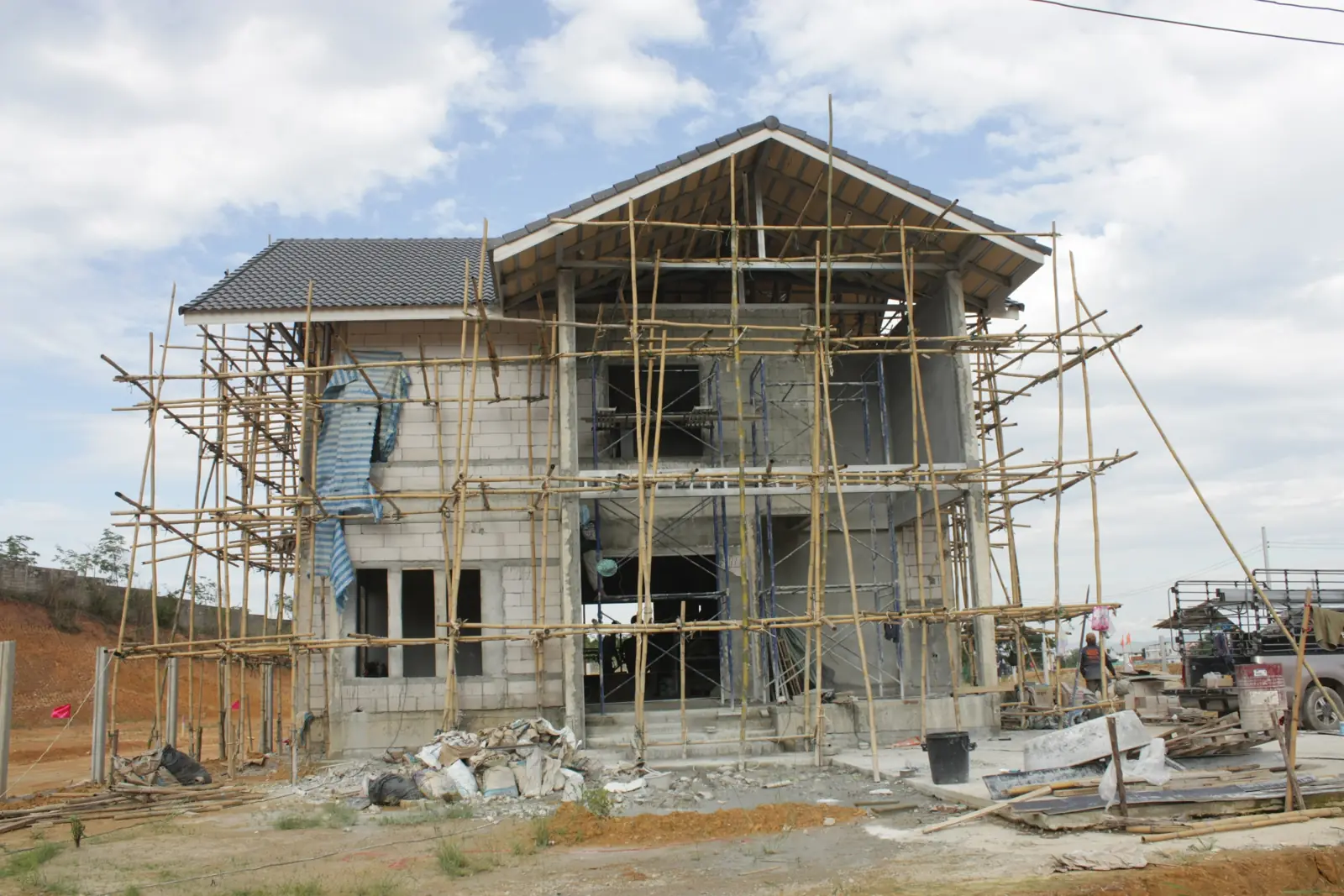 บ้านทั้งหลังหลังฉาบภายนอก